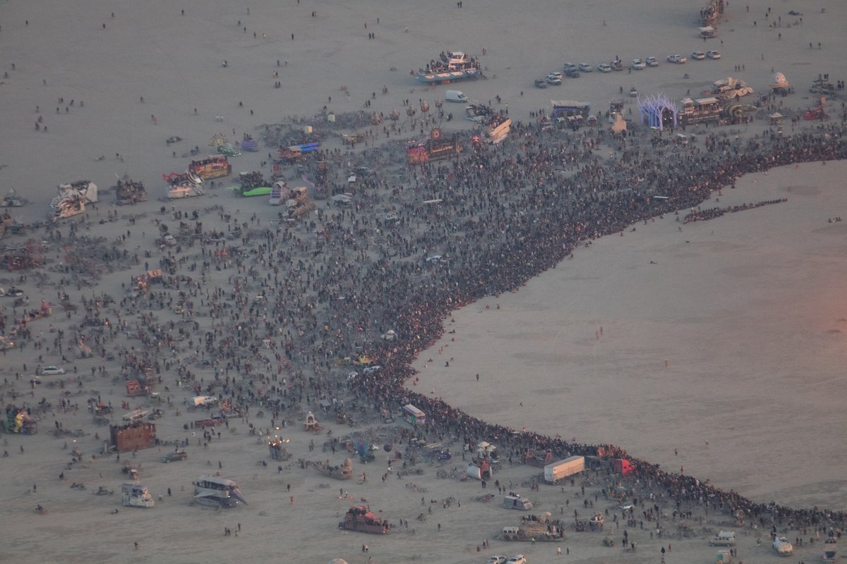 Burning Man 2016 Aerial Photo During The Catacomb Of Veils Burn.
