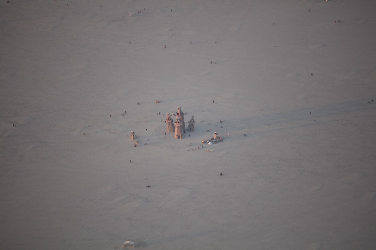 Burning Man 2016 Aerial Photo During The Catacomb Of Veils Burn.