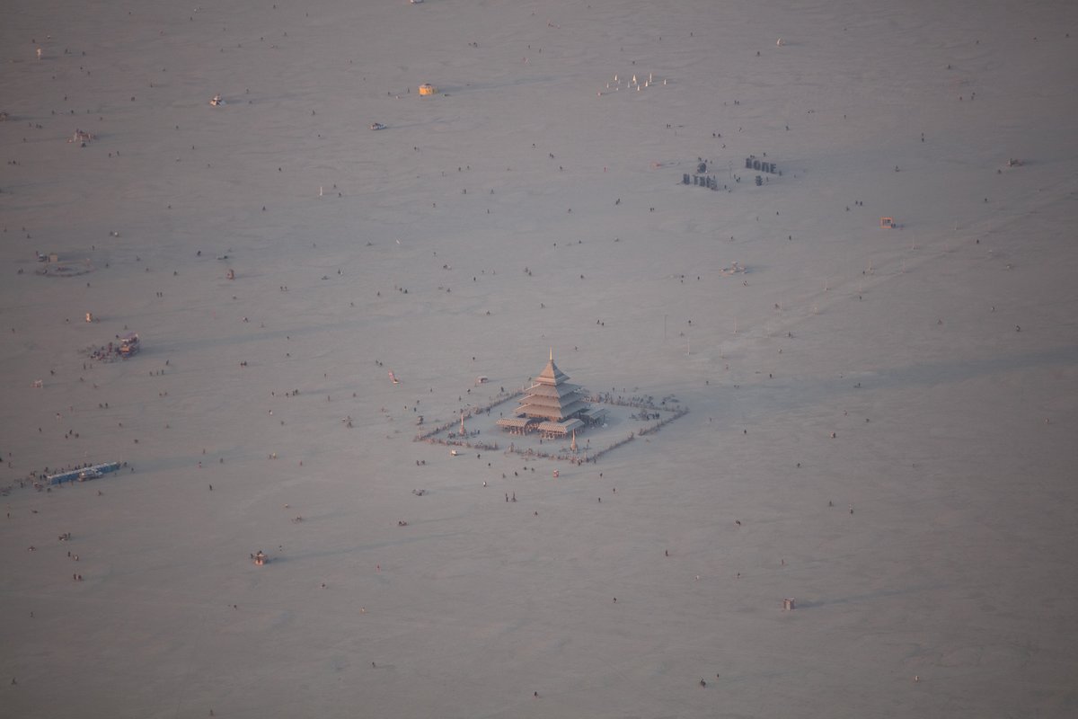 Burning Man 2016 Aerial Photo During The Catacomb Of Veils Burn.