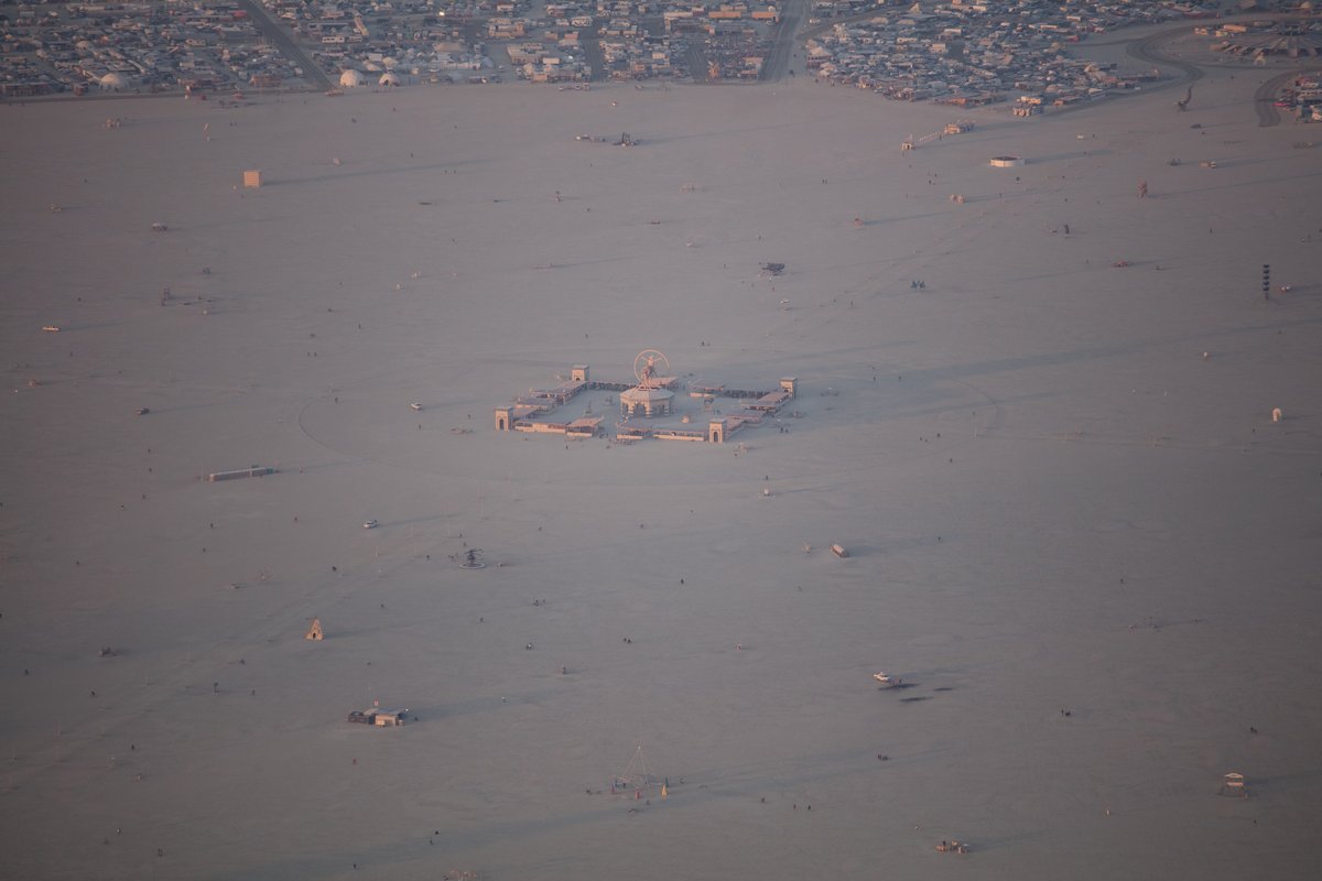 Burning Man 2016 Aerial Photo During The Catacomb Of Veils Burn.