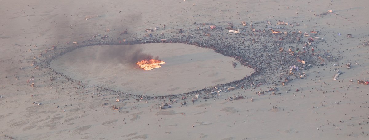 Burning Man 2016 Aerial Photo During The Catacomb Of Veils Burn.
