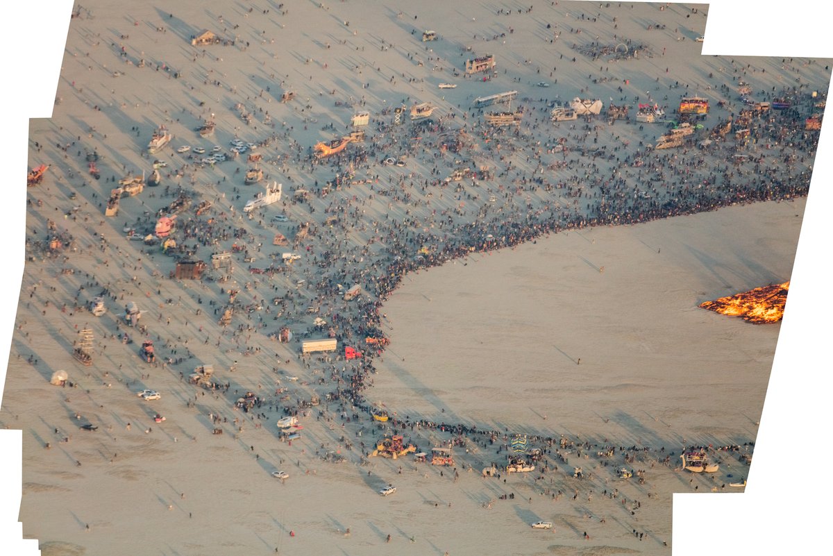 Burning Man 2016 Aerial Photo During The Catacomb Of Veils Burn.