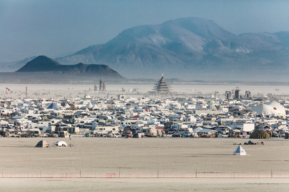 Oblique View Of Black Rock City From Beyond The Trash Fence