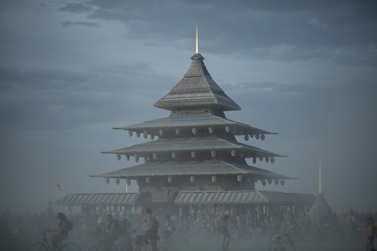 Dusty Temple And Clouds
