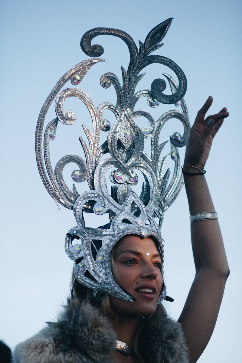 Often Burners are so full of themselves that when you ask for consent to take a photo they say things like "Yeah but I'm won't stop dancing". I roll my eyes behind the camera, make a photograph, and move on. Sorry to have been such a burden dear!