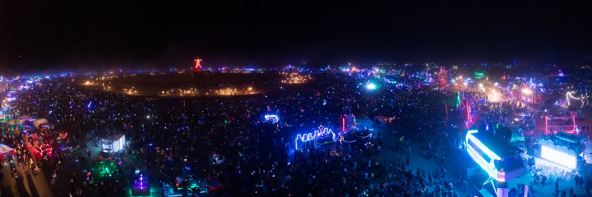 Burning Man 2016 Man Burn Panorama