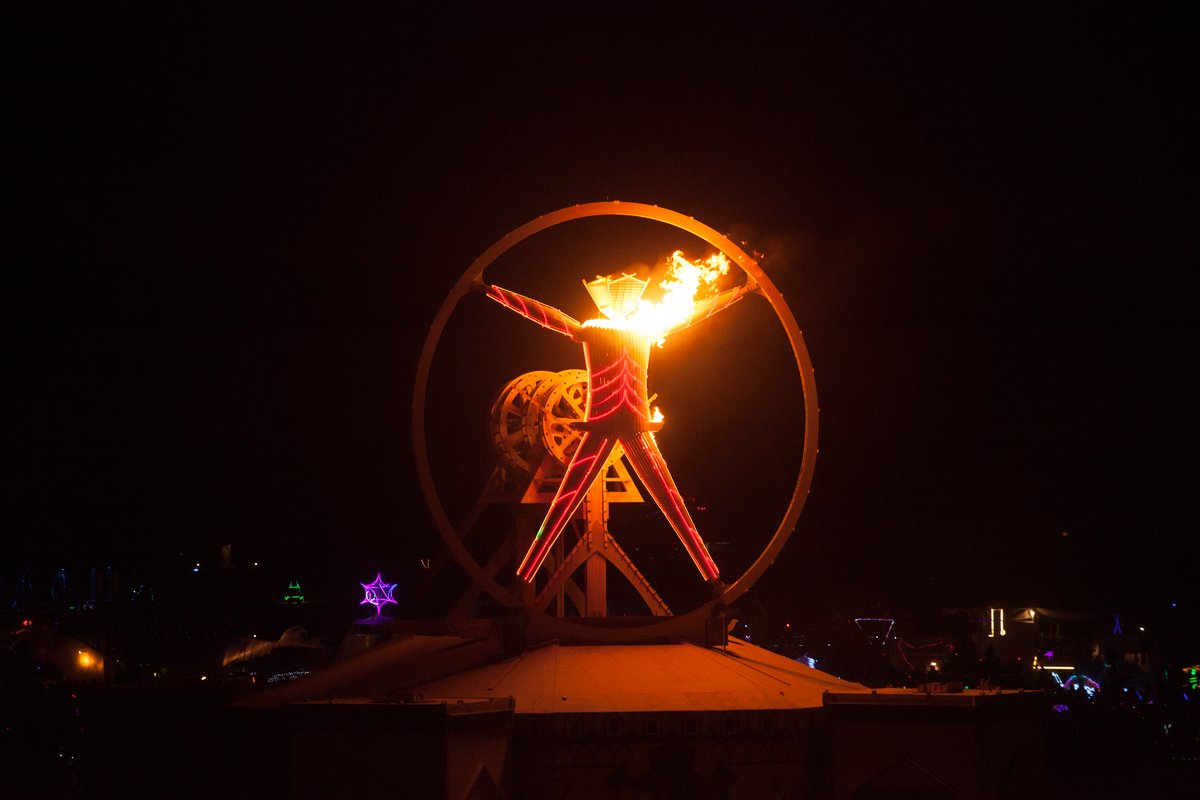 Burning Man 2016 Man Burn Beginning Of Burn