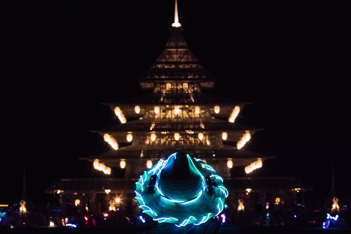Burner Looking At The Temple