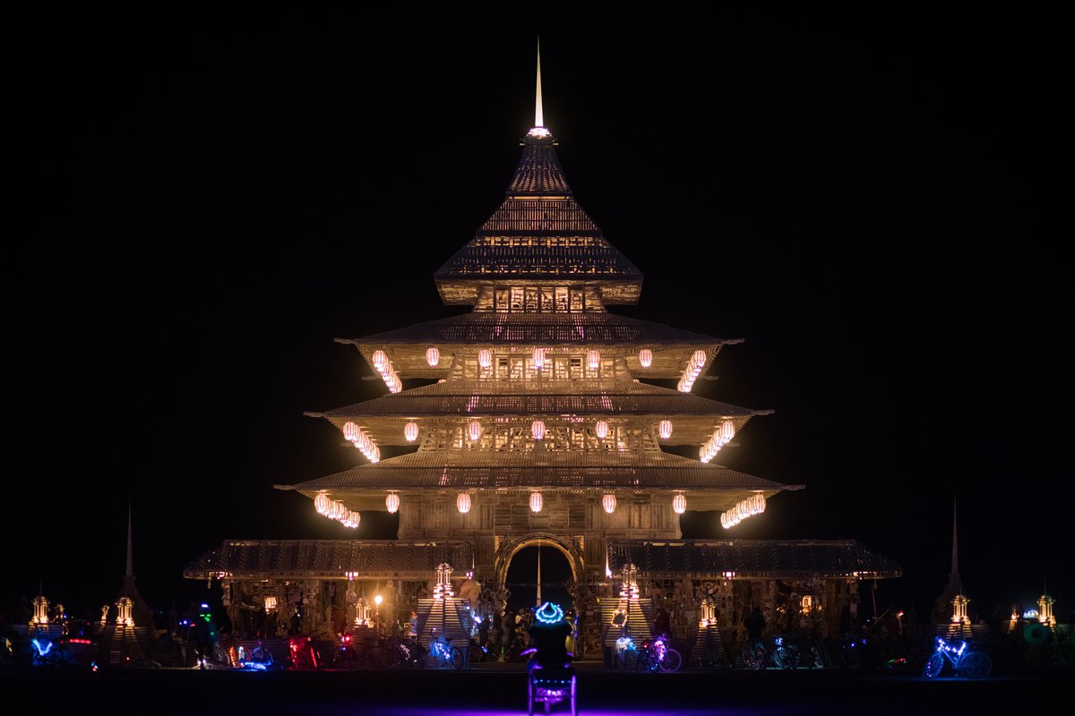 Burner Looking At The Temple