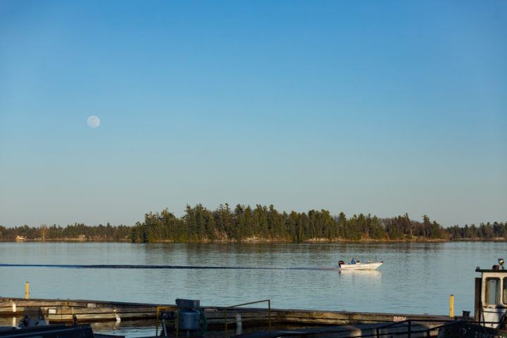Boat And Yeo Island Under Moon