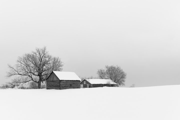 Old Farm Buildings In the Snow