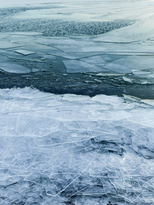 Ice Flowing Onto Shore