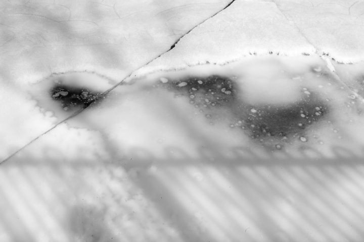 Shadow Of Fence And Ice