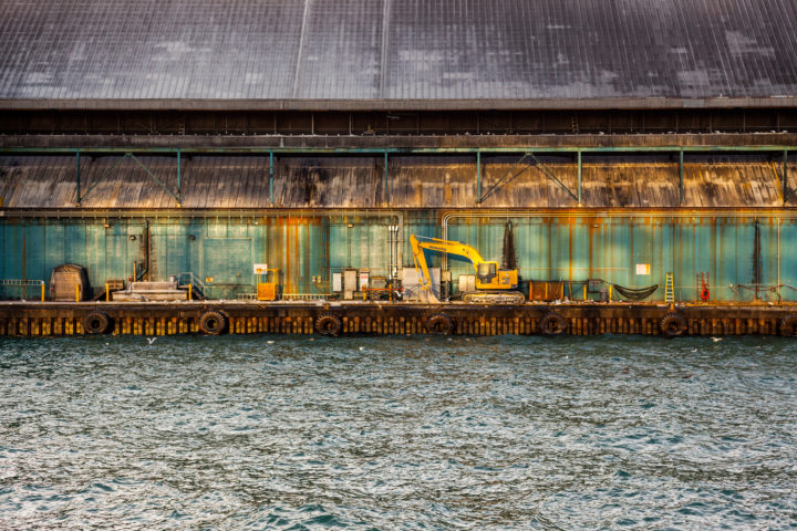 Excavator At Dock