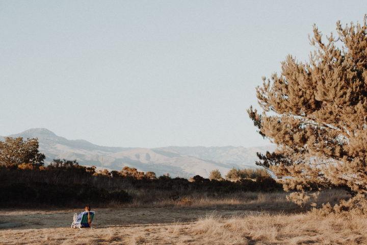 Woman Sitting In Lawn Chair