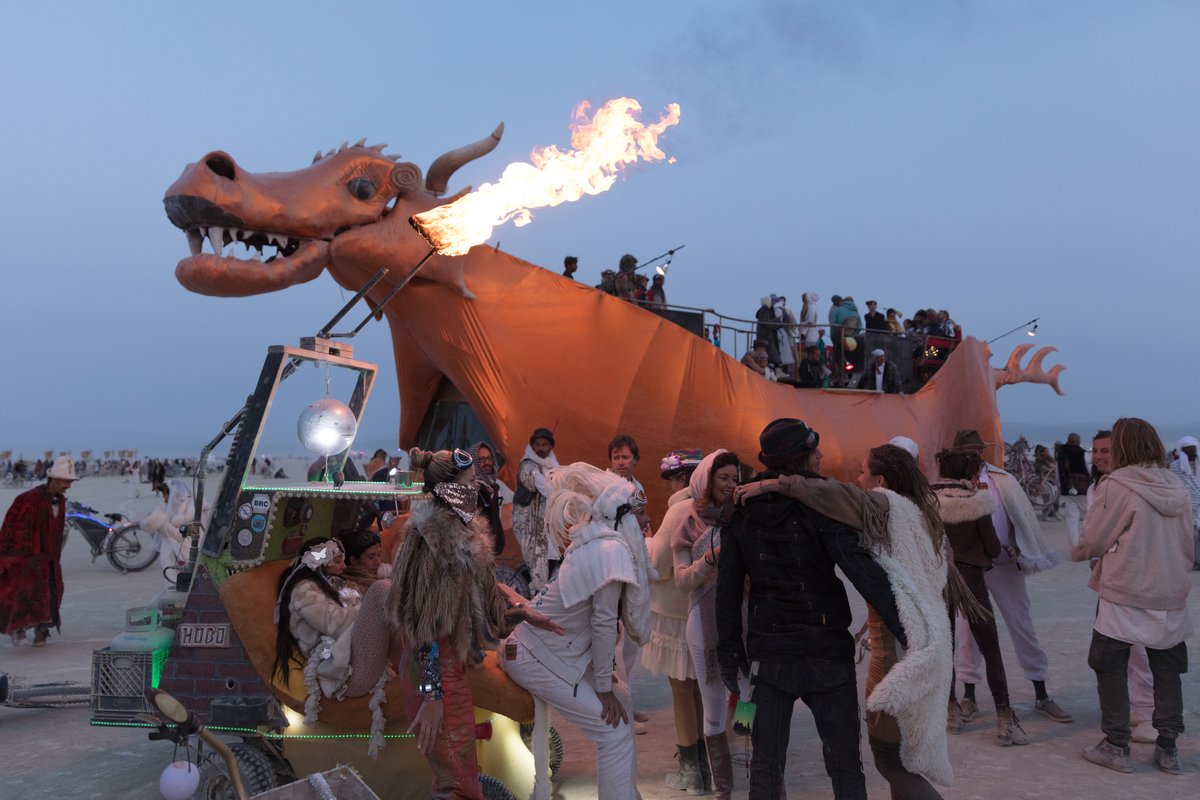 Burners Out Early Or Late For Sunrise In Front Of Abraxas (thanks Ariel R for the caption update via email)