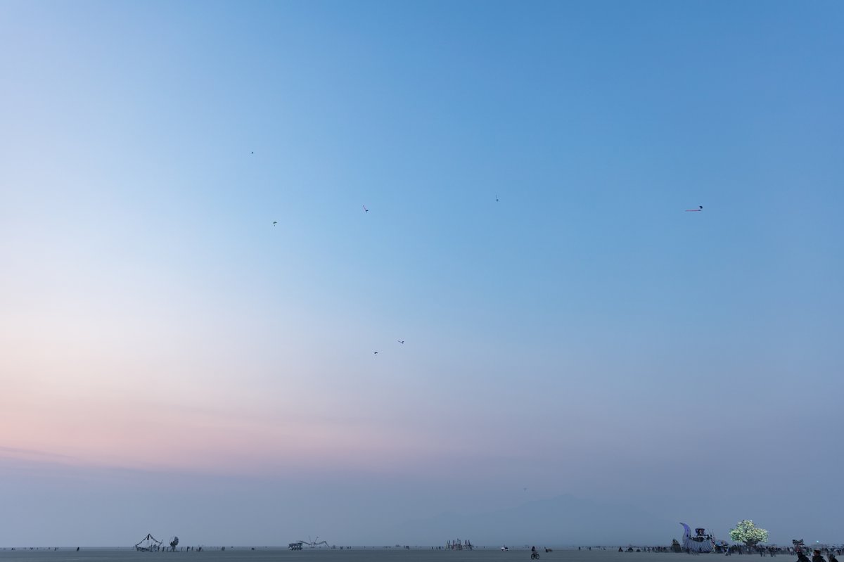 Skydivers At Sunrise (comment from reddit user @Burning_Sky_BRC with a video from this jump)