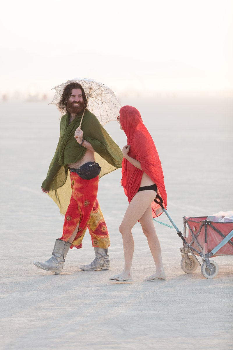 Burners Walking Across The Playa