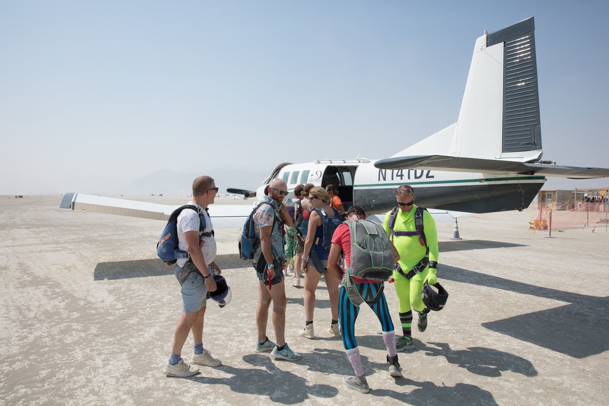 Boarding The Skydive Plane