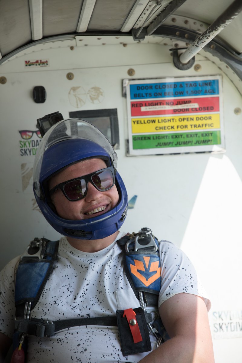The Most Relaxed People On The Plane We're The Skydivers