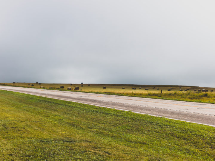 Hay Bales And Road