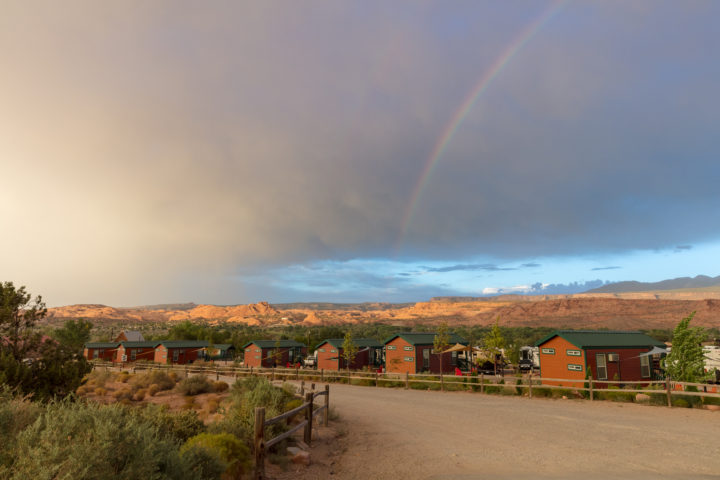 Rainbow And Cabins
