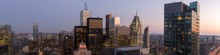 Skyscrapers Downtown Toronto At Dawn