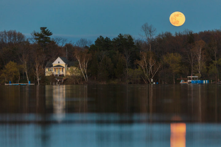 Moonrise Over Cottage