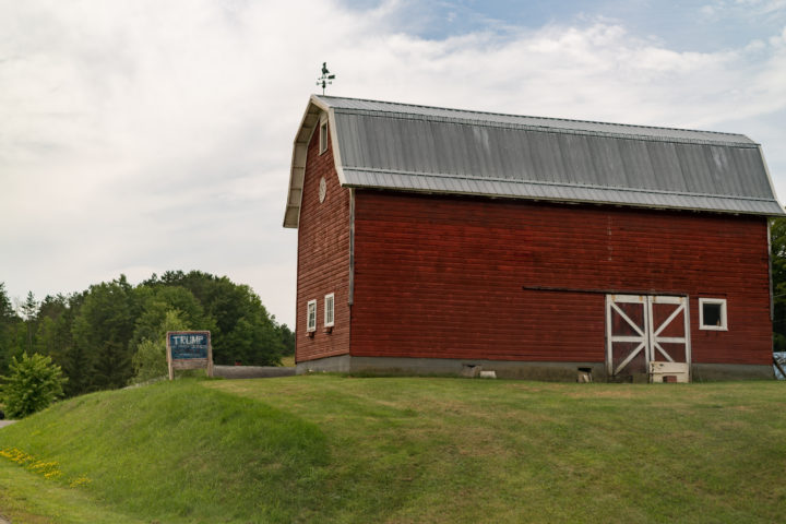 Red Barn With Trump Sign