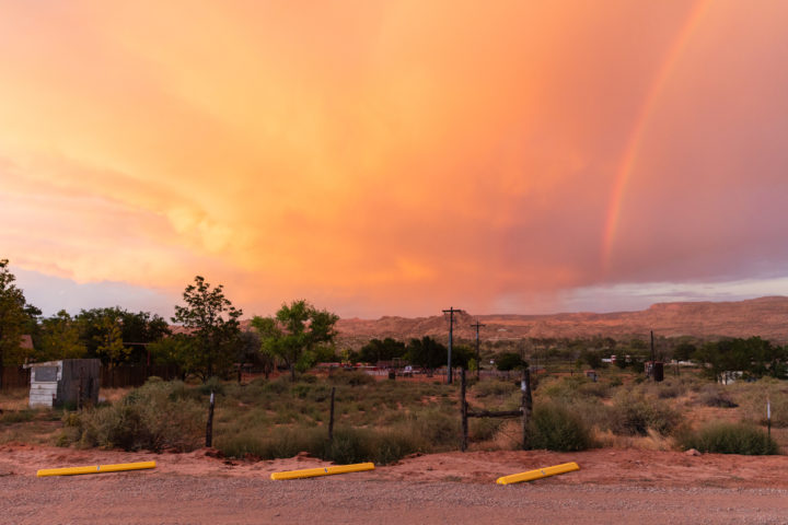 Parking Spaces And Rainbow