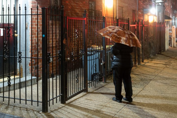 Person With Umbrella At Night
