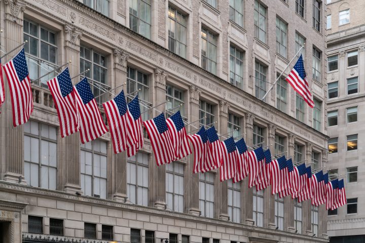 Row Of American Flags
