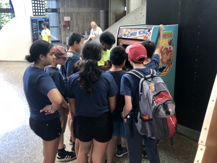 Kids Playing Donkey Kong Arcade