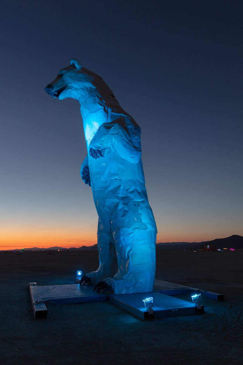 Long View, A Polar Bear Stands in the Desert by: Don Kennell and Arctic Burn 505 from: Santa Fe, NM year: 2018
