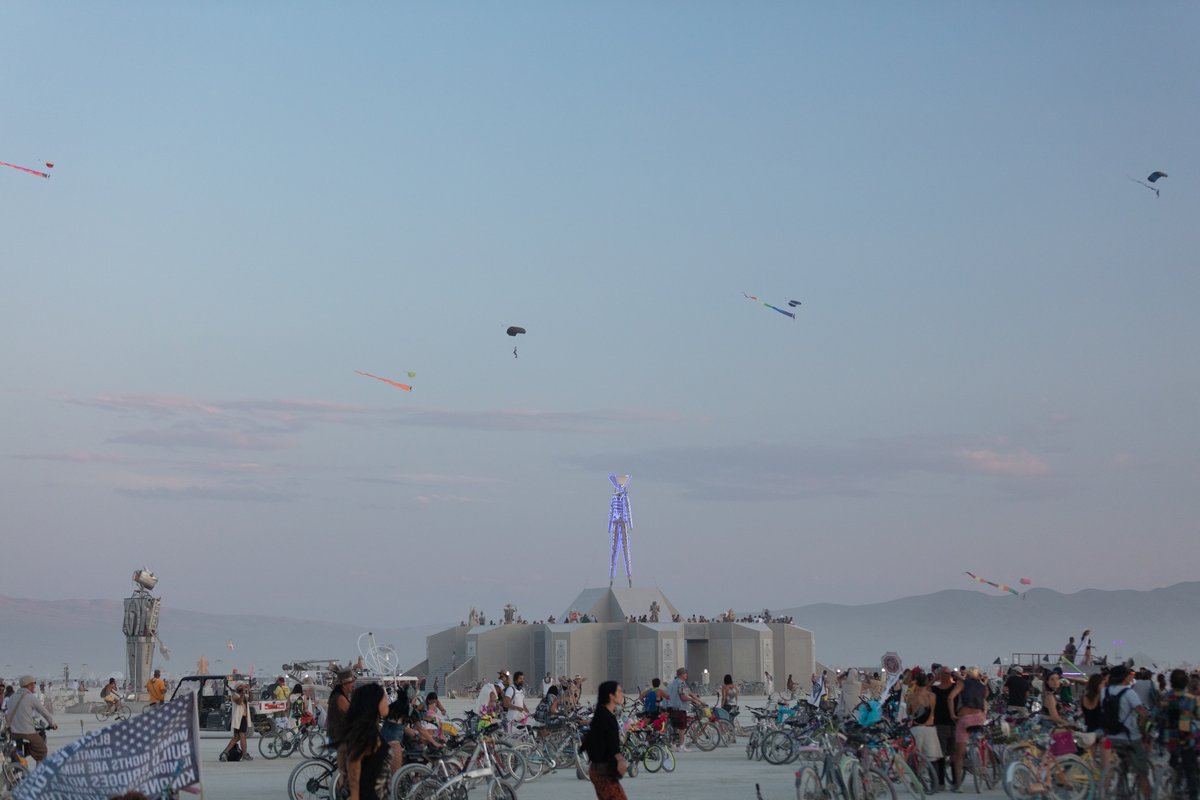 Fun to see groups of skydivers coming down.