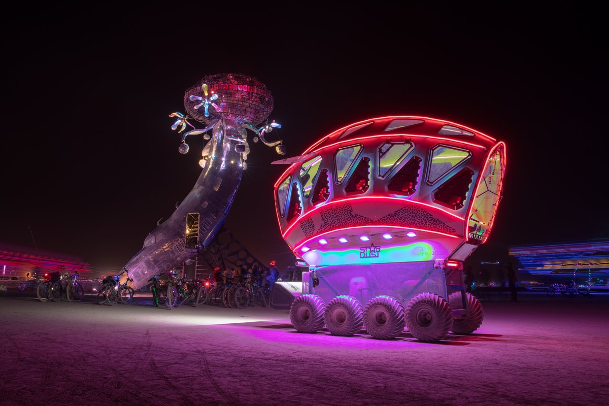 Lodestar by: Randy Polumbo from: New York, NY year: 2018 Lodestar is made of an old military jet that has been involuntarily blossomed into a contemplative flower and gathering place for human pollinators. URL: http://polumbo.com