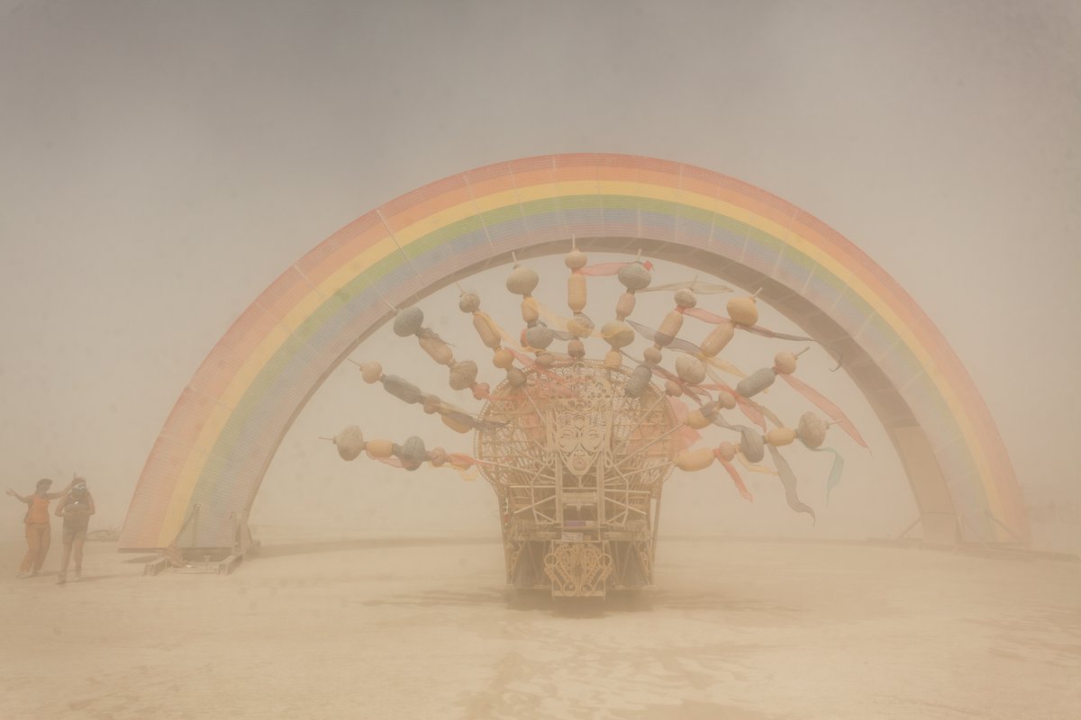 Rainbow Bridge by: Josh Zubkoff from: San Francisco, CA year: 2018 (I love the music that they play on this mutant vehicle. Sometimes I just follow it around when I want a break.)