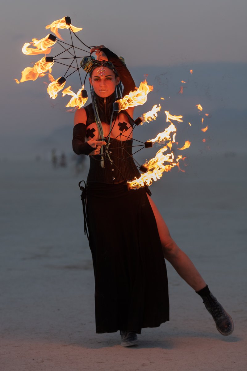 This young lady had an inebriated friend who was a bit upset that I didn't photograph him as much. I don't like dealing with heavily intoxicated burners. The group of the three of them got kind of crappy about it actually. One of my rules of Burning Man photography is I just don't deal with intoxicated people at all.