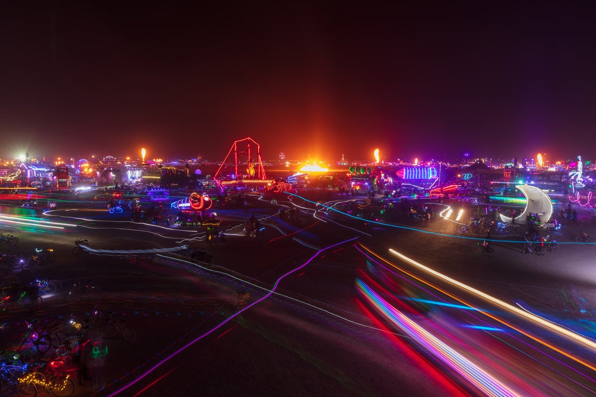 It's always a challenge to explain to someone what it's like being out on the playa at night.