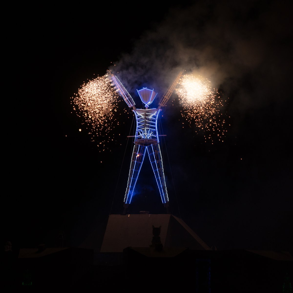 I'm always impressed with the fireworks at the Man Burn. How do they rig them up in such a short time and still make them look awesome?!