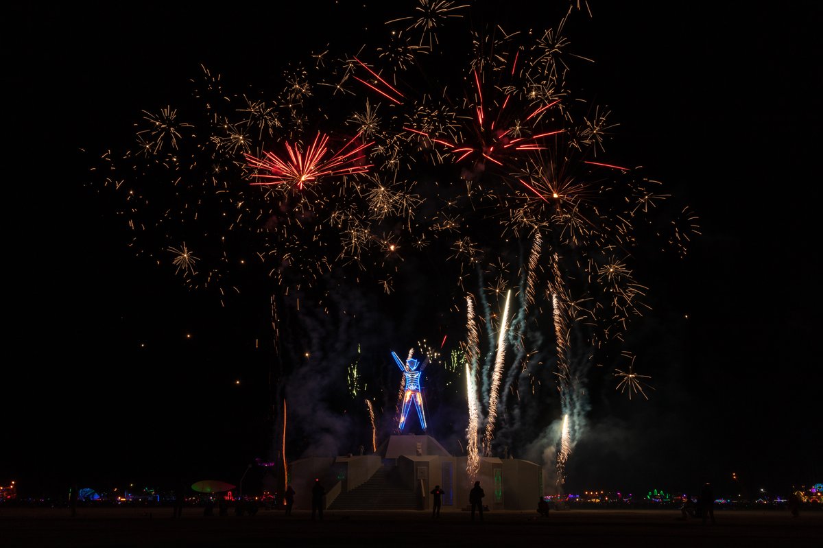 I'm always impressed with the fireworks at the Man Burn. How do they rig them up in such a short time and still make them look awesome?!
