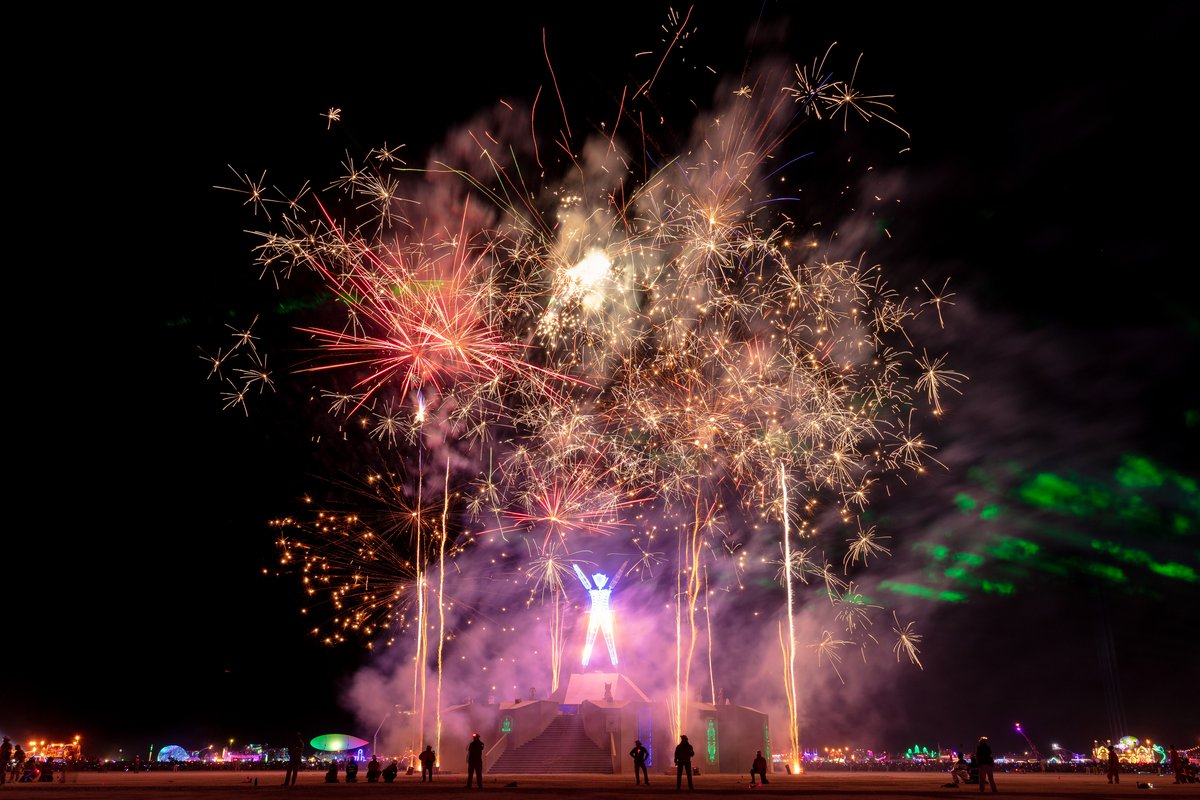 I'm always impressed with the fireworks at the Man Burn. How do they rig them up in such a short time and still make them look awesome?!