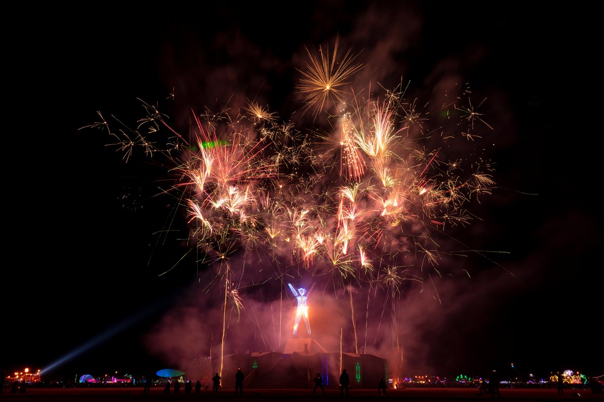 I'm always impressed with the fireworks at the Man Burn. How do they rig them up in such a short time and still make them look awesome?!