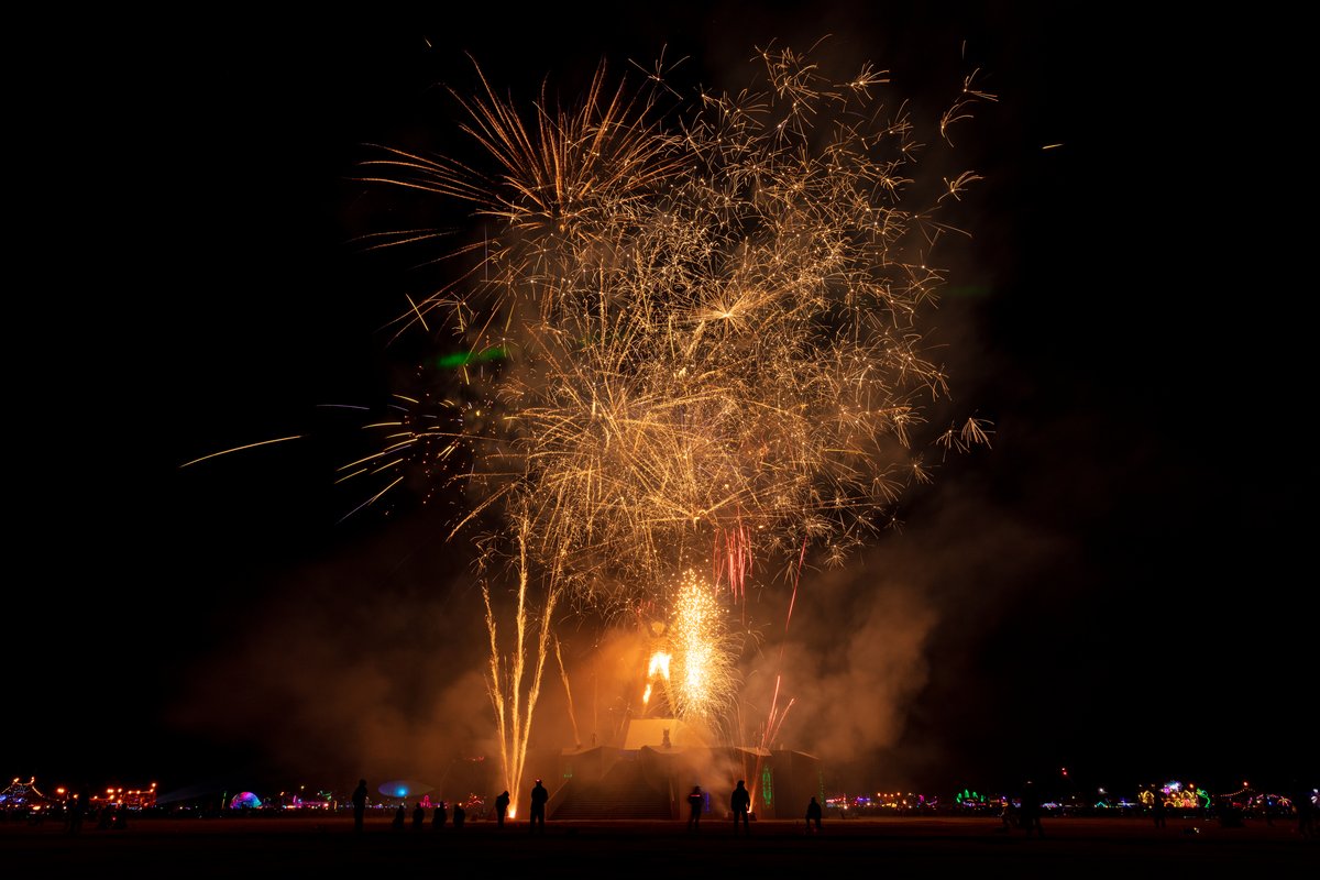 I'm always impressed with the fireworks at the Man Burn. How do they rig them up in such a short time and still make them look awesome?!