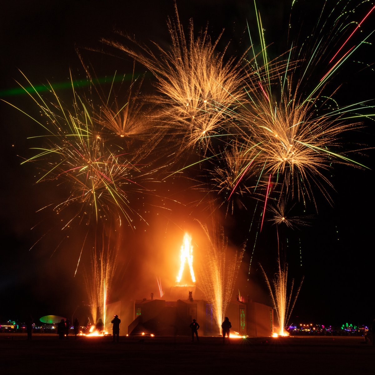 I'm always impressed with the fireworks at the Man Burn. How do they rig them up in such a short time and still make them look awesome?!