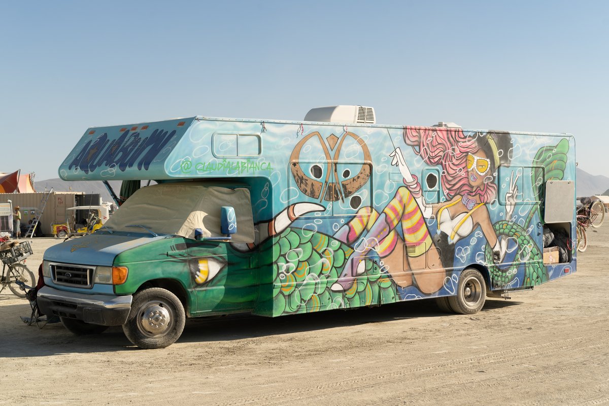 Amazing paint job on an RV by Claudia La Bianca.