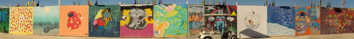 Various artists. Apologies that these aren't attributed to each individual artist. They may also be a bit distorted. These are stiched handheld panoramas...