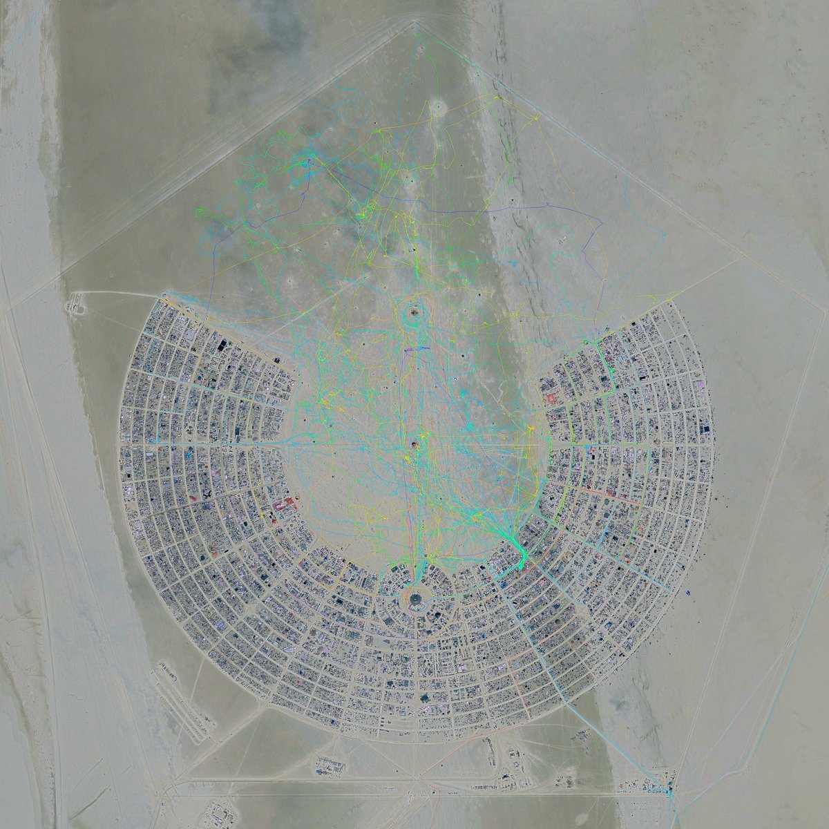 My GPS Tracks Each day is a different color. (Note that the basemap is fromt he 2017 burn)