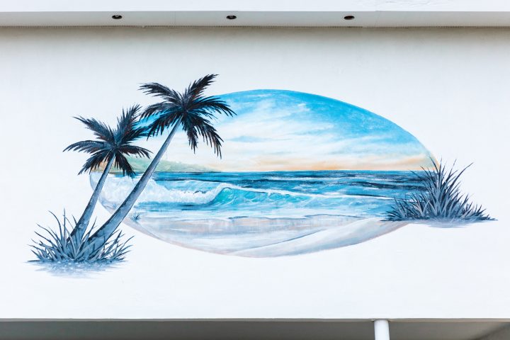 Painting of Beach on Motel Wall
