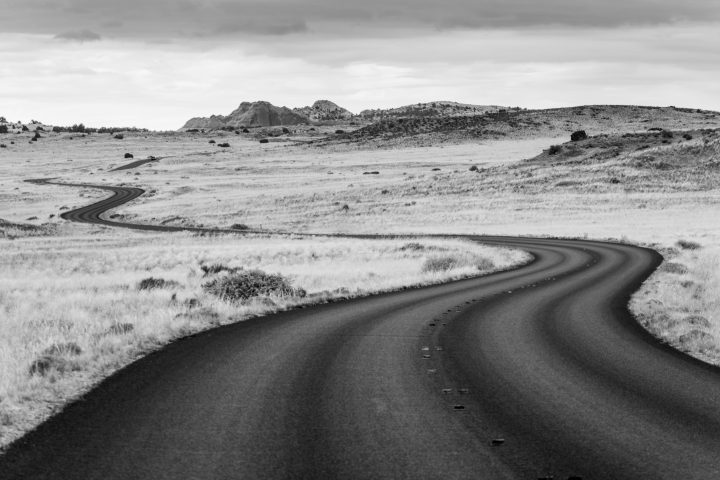 Winding Road Black and White
